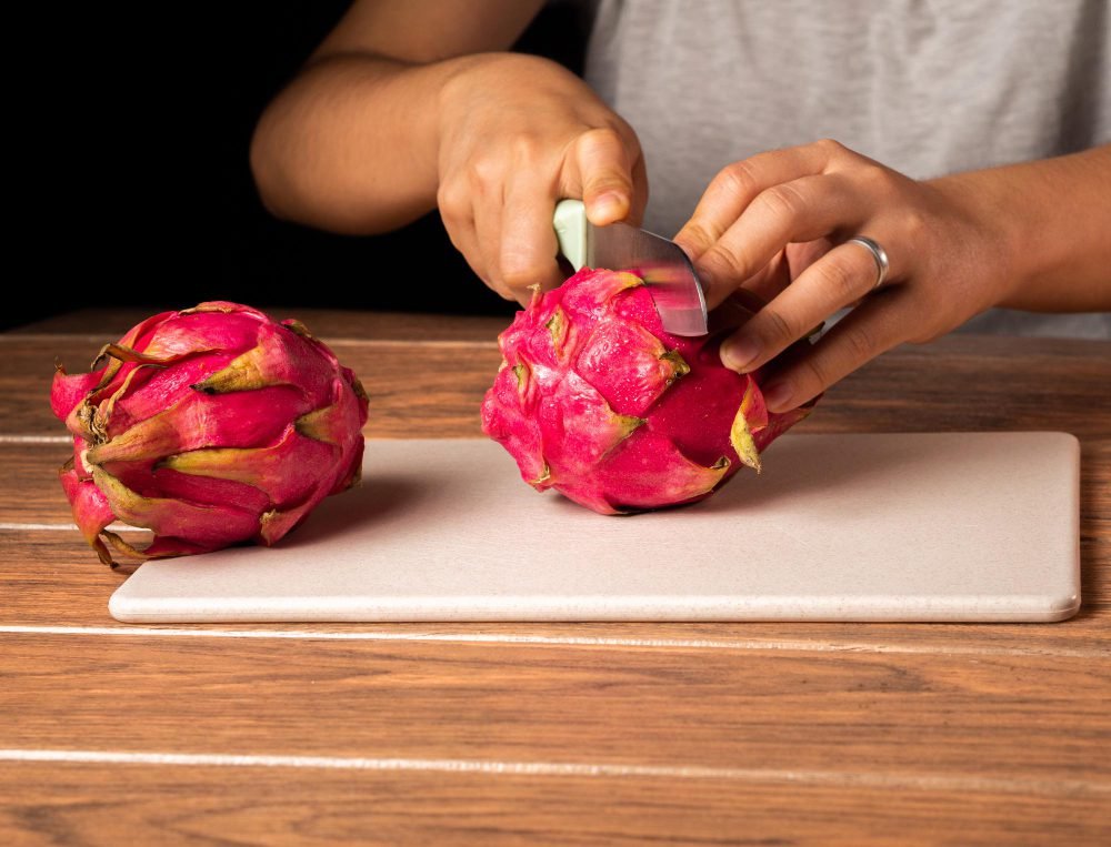 place the dragon fruit in a solid base